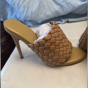Tony Bianco Tan Woven High Heel Mule